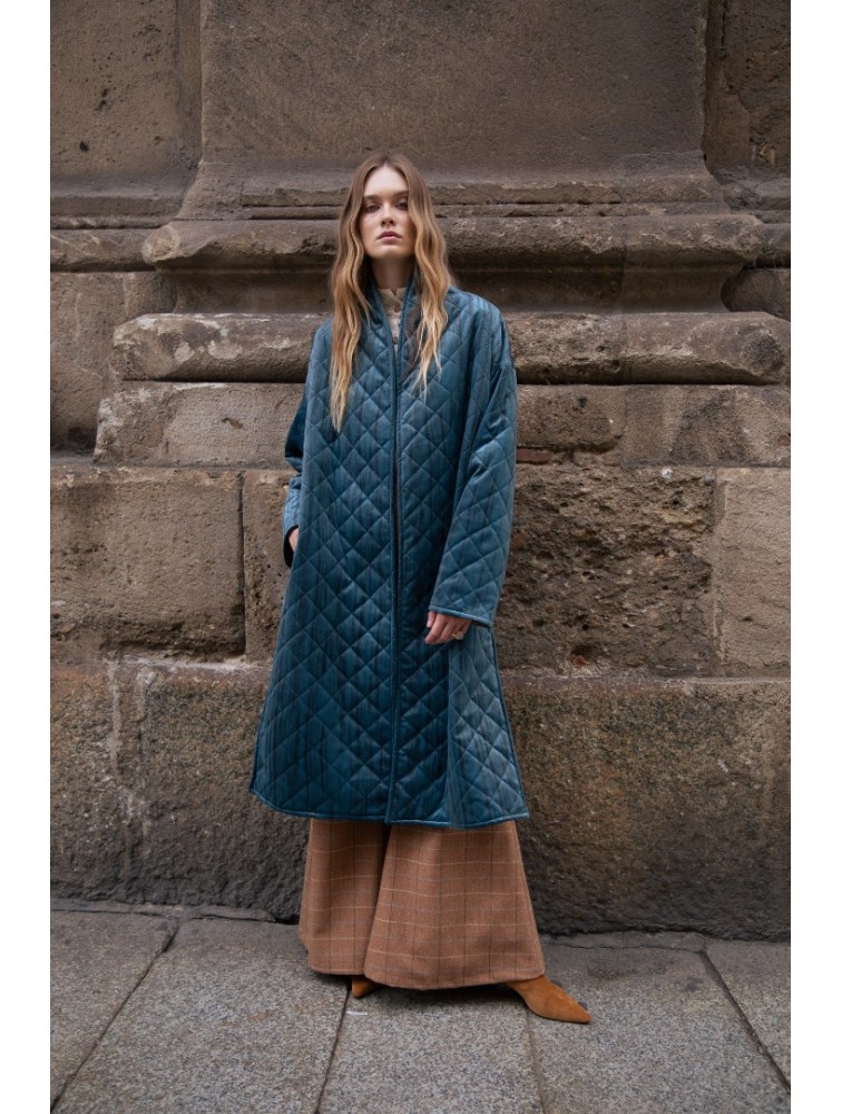 NIDODILEDA Harvey Coat Μπλε Παλτό Διπλής Όψης