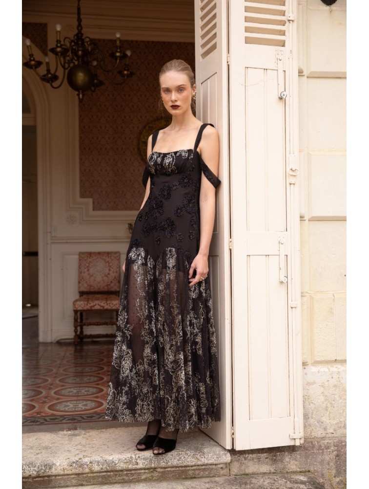 NIDODILEDA Kaia Dress Φλοράλ Μαύρο Φόρεμα