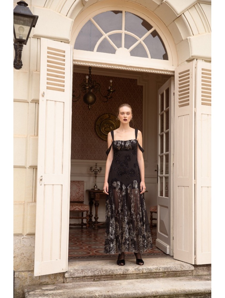 NIDODILEDA Kaia Dress Φλοράλ Μαύρο Φόρεμα