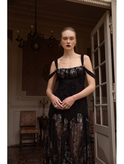 NIDODILEDA Kaia Dress Φλοράλ Μαύρο Φόρεμα