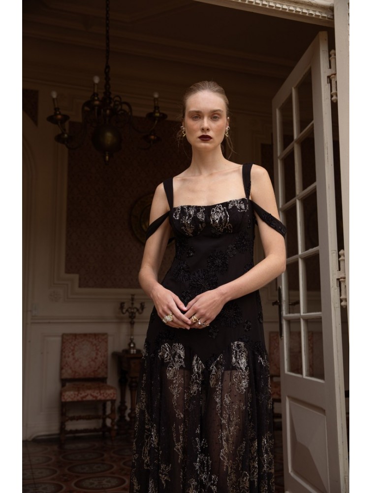 NIDODILEDA Kaia Dress Φλοράλ Μαύρο Φόρεμα