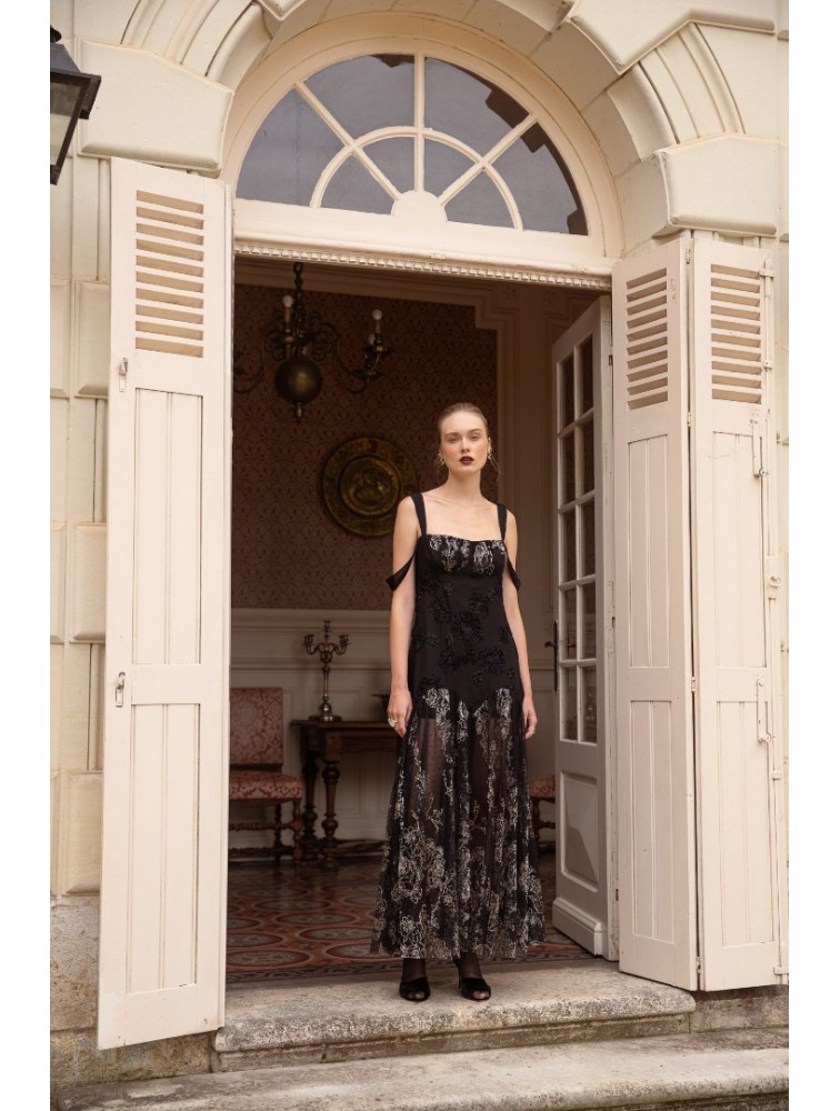 NIDODILEDA Kaia Dress Φλοράλ Μαύρο Φόρεμα