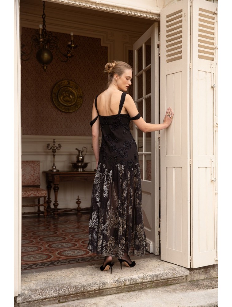 NIDODILEDA Kaia Dress Φλοράλ Μαύρο Φόρεμα