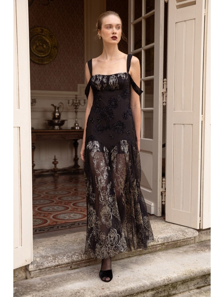 NIDODILEDA Kaia Dress Φλοράλ Μαύρο Φόρεμα