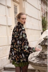 NIDODILEDA Kinsley Bomber Φλοράλ Βελουτέ Σακάκι