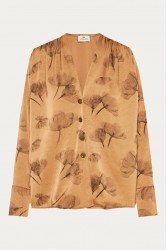 NIDODILEDA Life Shirt Μπρονζέ Φλοράλ πουκάμισο