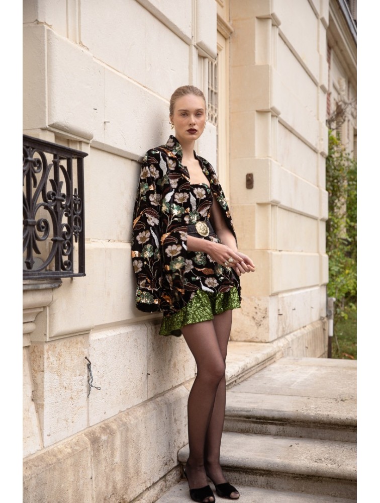 NIDODILEDA Marjet Corset Dress Φλοράλ Παγέτα Φόρεμα