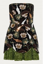 NIDODILEDA Marjet Corset Dress Φλοράλ Παγέτα Φόρεμα