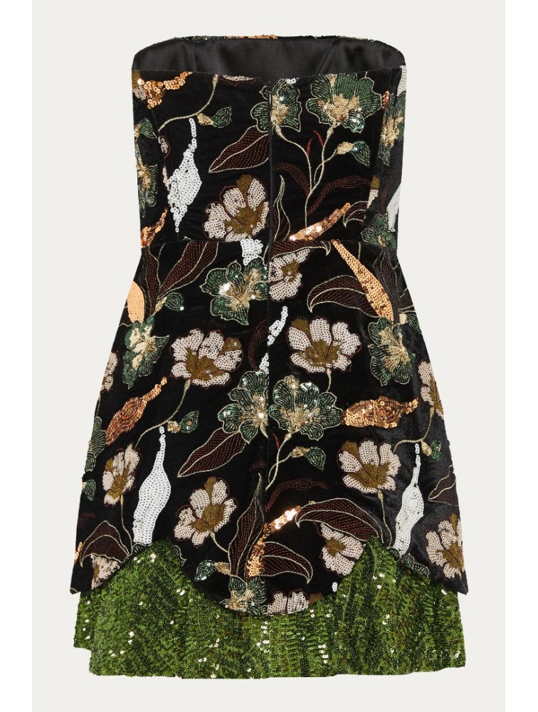 NIDODILEDA Marjet Corset Dress Φλοράλ Παγέτα Φόρεμα