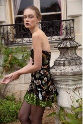 NIDODILEDA Marjet Corset Dress Φλοράλ Παγέτα Φόρεμα