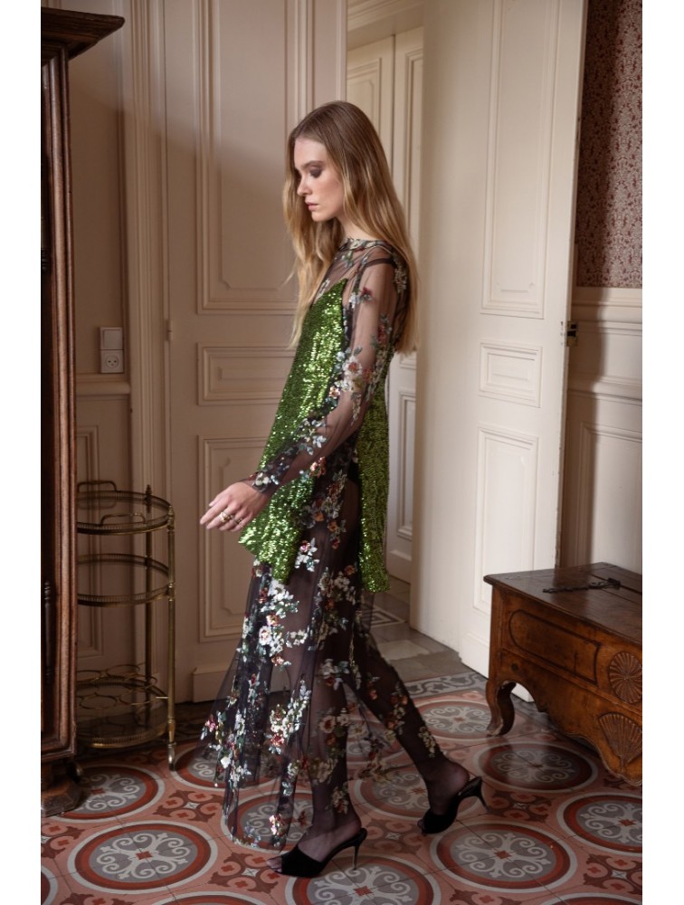 NIDODILEDA Melody Top Πράσινο Τοπ Παγέτα