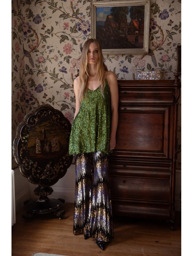 NIDODILEDA Melody Top Πράσινο Τοπ Παγέτα