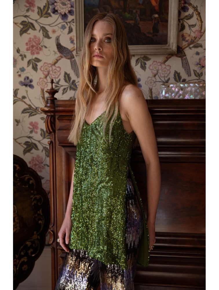 NIDODILEDA Melody Top Πράσινο Τοπ Παγέτα