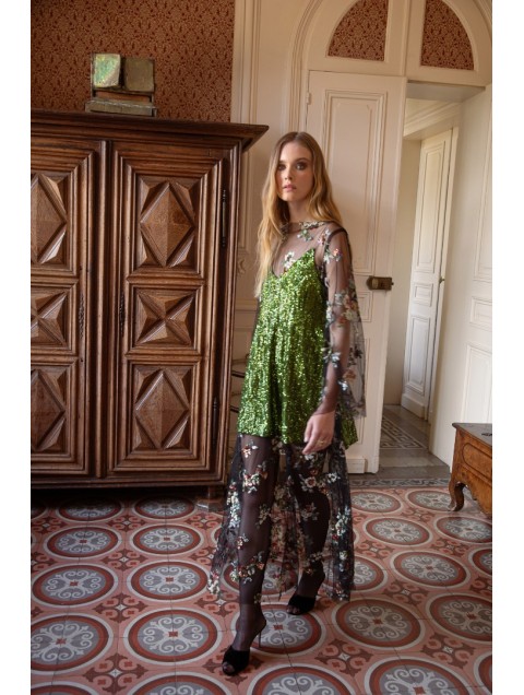 NIDODILEDA Melody Top Πράσινο Τοπ Παγέτα