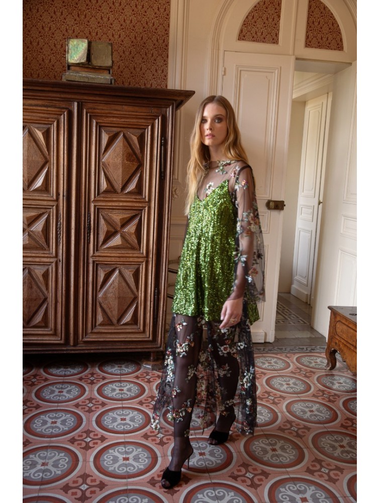 NIDODILEDA Melody Top Πράσινο Τοπ Παγέτα