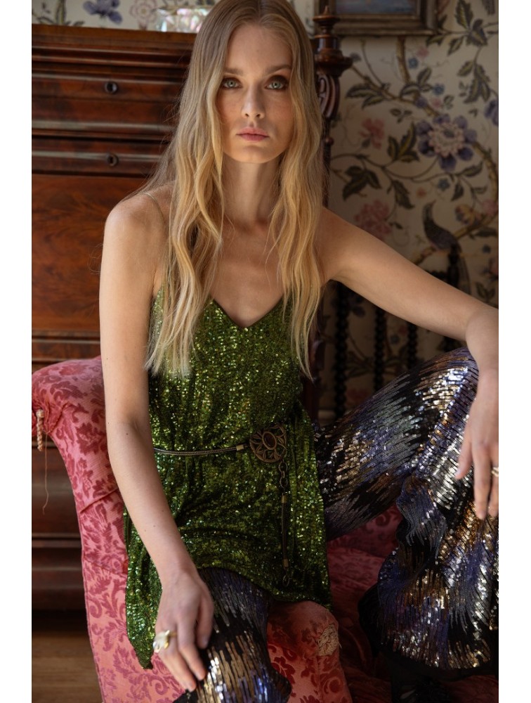 NIDODILEDA Melody Top Πράσινο Τοπ Παγέτα