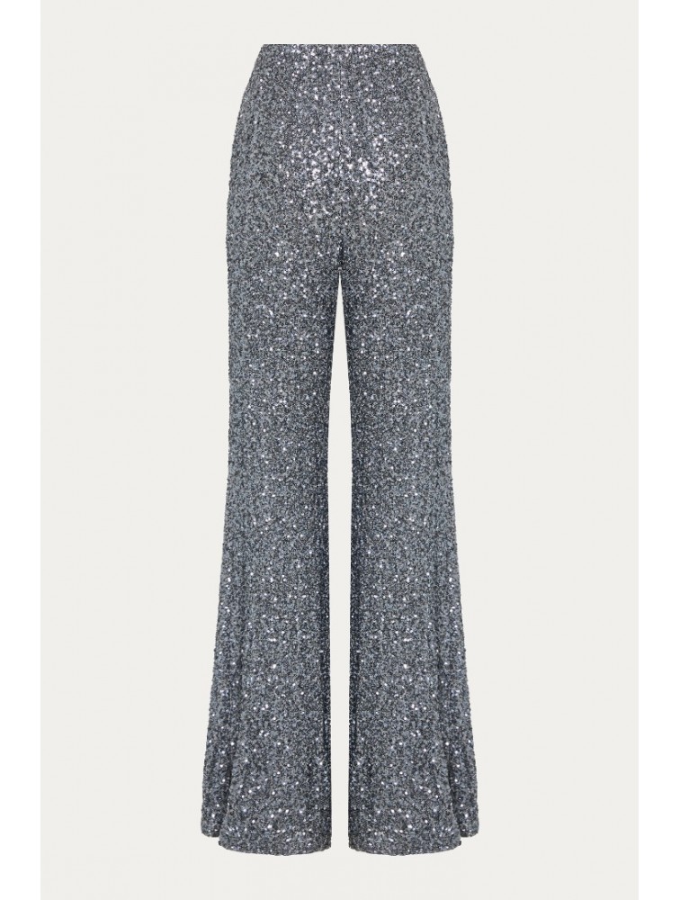 NIDODILEDA Neve Flares Sequined Silver