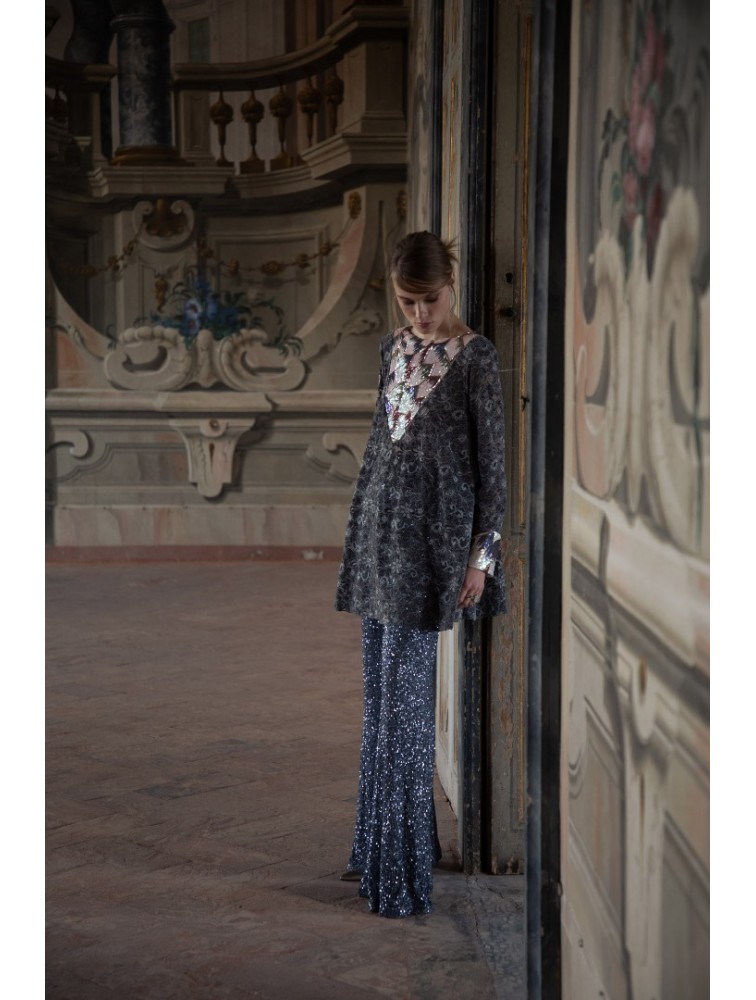 NIDODILEDA Neve Flares Sequined Silver