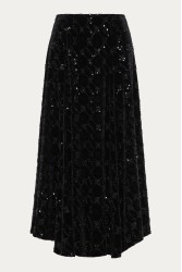NIDODILEDA Adelynn Skirt Beaded Velvet Black Μαύρη Βελούδινη Φούστα