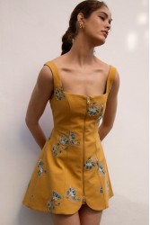 NIDODILEDA Afar Gilet Dress Floral Beaded Embroidered