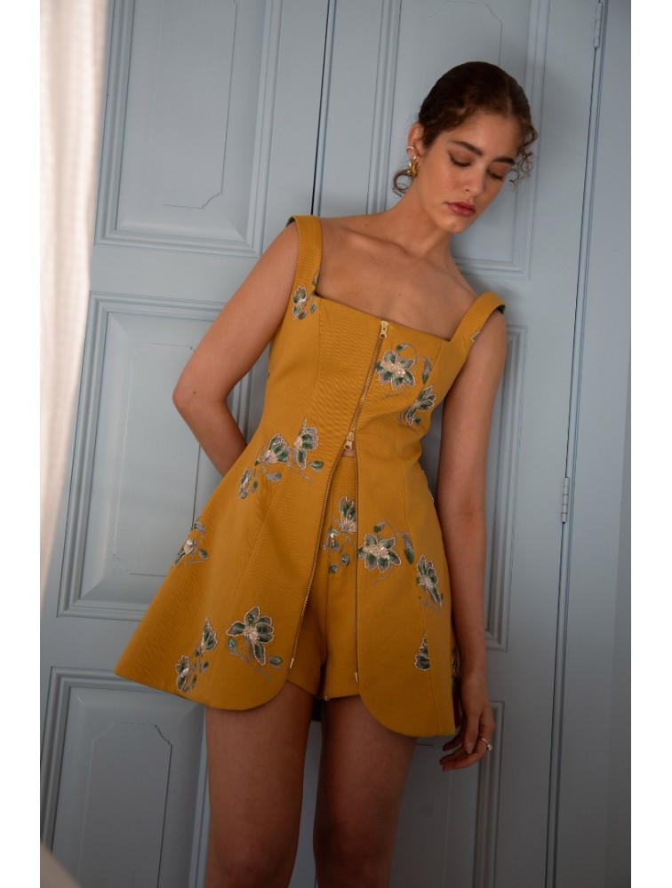 NIDODILEDA Afar Gilet Dress Floral Beaded Embroidered