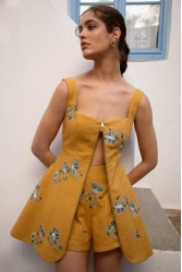 NIDODILEDA Afar Gilet Dress Floral Beaded Embroidered