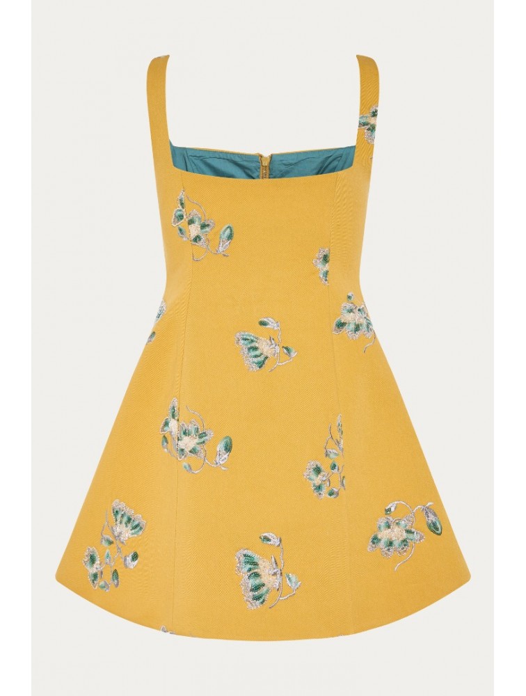 NIDODILEDA Afar Gilet Dress Floral Beaded Embroidered