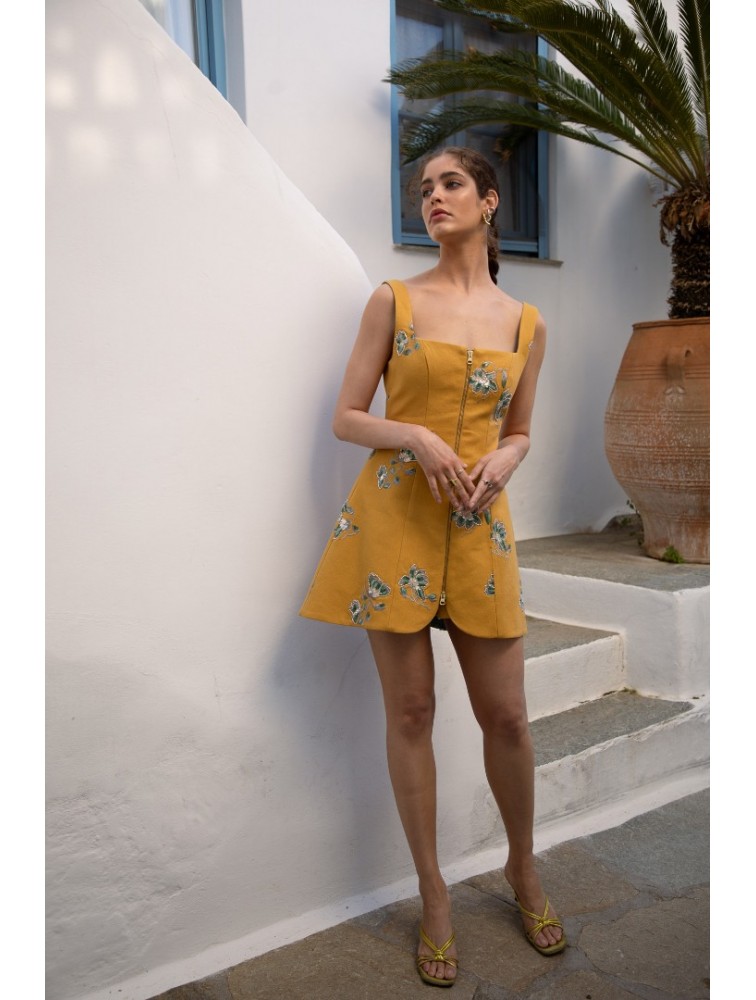 NIDODILEDA Afar Gilet Dress Floral Beaded Embroidered