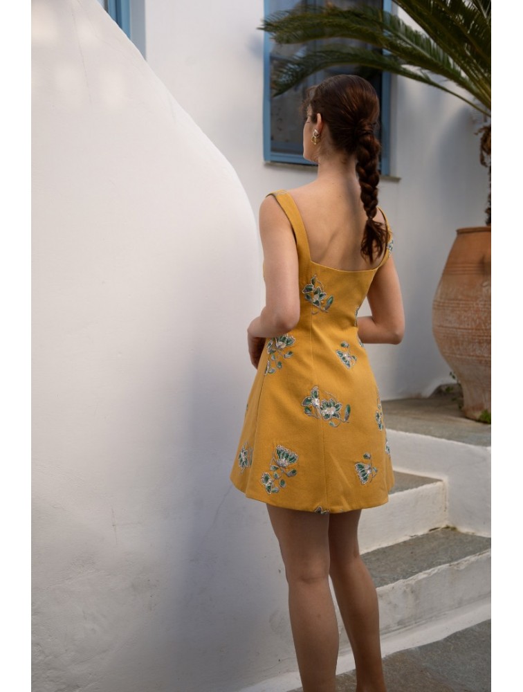 NIDODILEDA Afar Gilet Dress Floral Beaded Embroidered