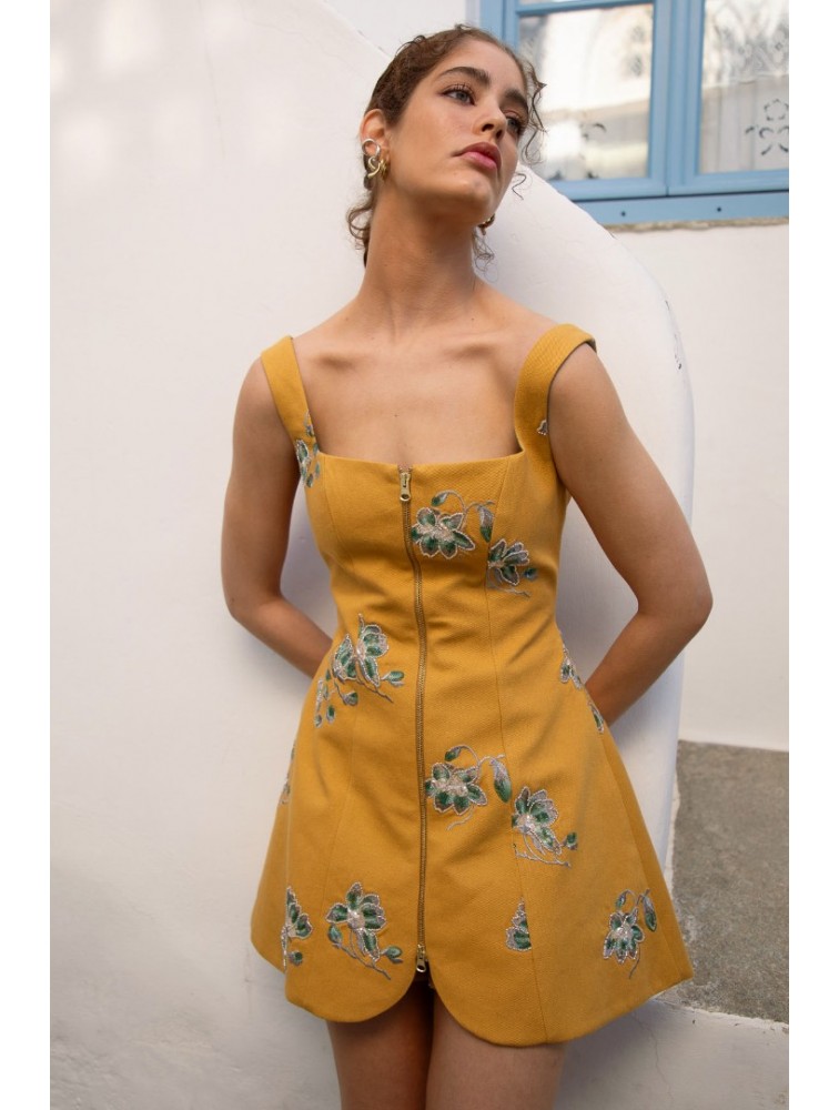 NIDODILEDA Afar Gilet Dress Floral Beaded Embroidered