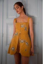 NIDODILEDA Afar Gilet Dress Floral Beaded Embroidered