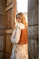 NIDODILEDA Along Top Floral Beaded Crochet Embellished