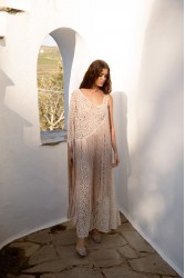 NIDODILEDA Amoret Shawl Crochet Beaded Fringed