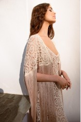 NIDODILEDA Amoret Shawl Crochet Beaded Fringed