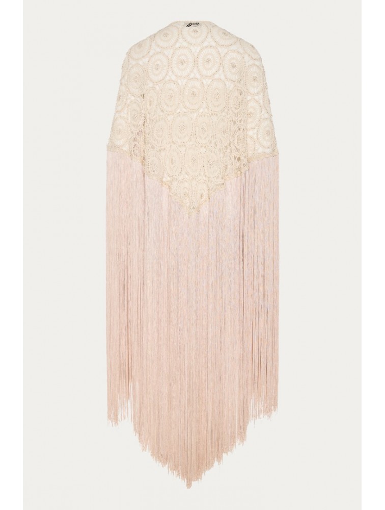 NIDODILEDA Amoret Shawl Crochet Beaded Fringed