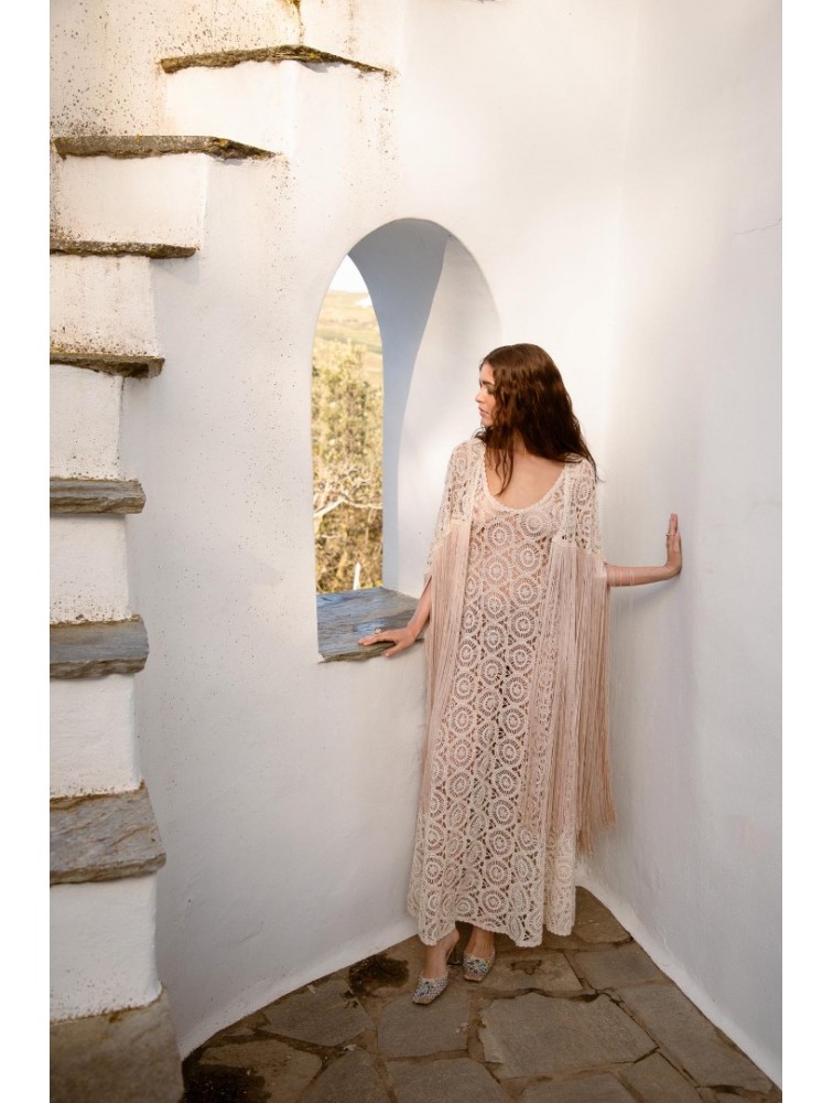 NIDODILEDA Amoret Shawl Crochet Beaded Fringed