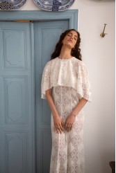 NIDODILEDA Arc Capelet Geometric Lace Overlay