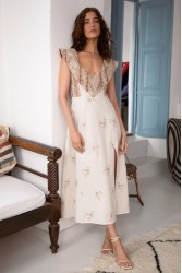 NIDODILEDA Arcadia Dress Cut Out Patterned Floral Beaded