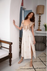 NIDODILEDA Arcadia Dress Cut Out Patterned Floral Beaded