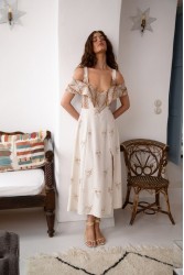 NIDODILEDA Arcadia Dress Cut Out Patterned Floral Beaded