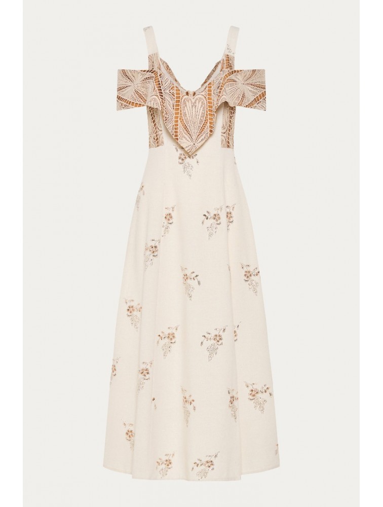 NIDODILEDA Arcadia Dress Cut Out Patterned Floral Beaded