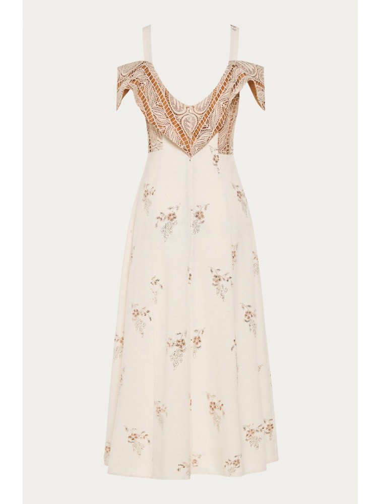 NIDODILEDA Arcadia Dress Cut Out Patterned Floral Beaded