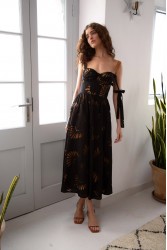 NIDODILEDA Attunement Dress Cut Out Patterned Μαύρο Φόρεμα