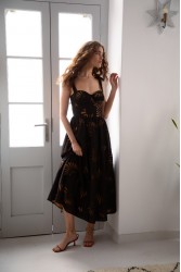 NIDODILEDA Attunement Dress Cut Out Patterned Μαύρο Φόρεμα