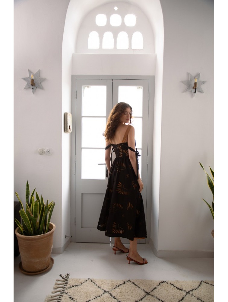 NIDODILEDA Attunement Dress Cut Out Patterned Μαύρο Φόρεμα