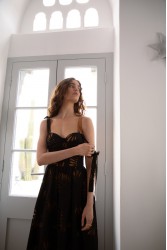 NIDODILEDA Attunement Dress Cut Out Patterned Μαύρο Φόρεμα