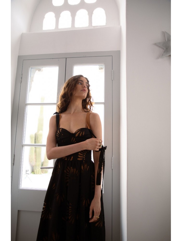 NIDODILEDA Attunement Dress Cut Out Patterned Μαύρο Φόρεμα
