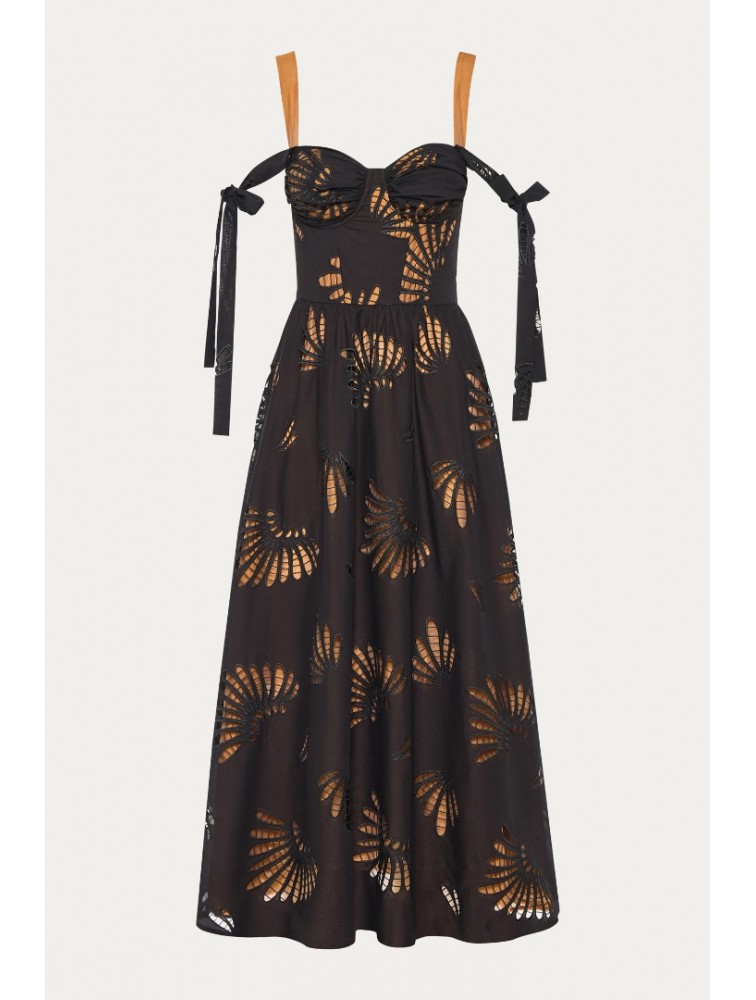 NIDODILEDA Attunement Dress Cut Out Patterned Μαύρο Φόρεμα