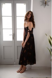 NIDODILEDA Attunement Dress Cut Out Patterned Μαύρο Φόρεμα