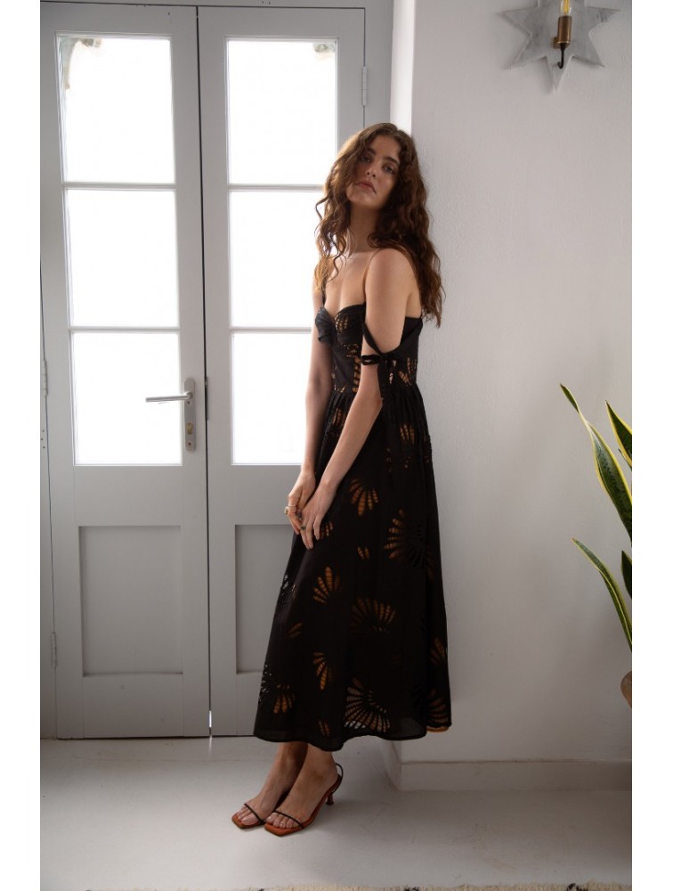 NIDODILEDA Attunement Dress Cut Out Patterned Μαύρο Φόρεμα